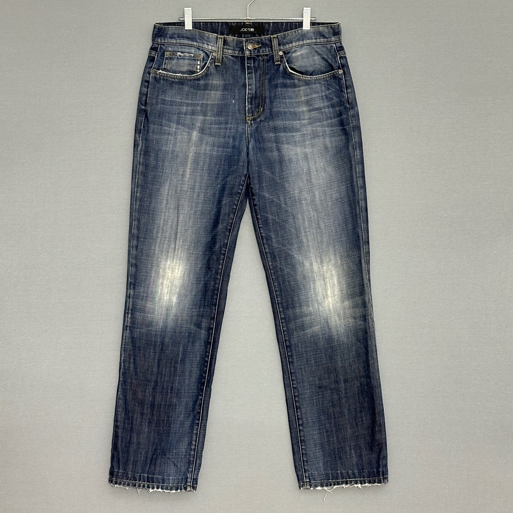 Joes Mens Jeans 33 Rebel Relaxed Straight Medium Wash Distressed Denim Edgy 90s